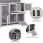 GUTINNEEN Rabbit Hutch Indoor Outdoor Bunny House Guinea Pig Cage on Wheel with Plastic Tray 47inch