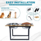 Elevated Dog Bowls for Large & Extra Large Breed Dogs - Raised Dog Feeding Station with Two Stainless Steel Bowls - Helps to Reduce Strain on Dog’s Neck & Joints - 3500 ML Capacity
