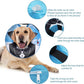 CuteBone Inflatable Dog Cone with Removable Soft Fleece Covers for Small/Medium/Large Dogs and Cats Neck Donut Collar After Surgery GWB13L
