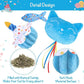 BINGPET Cat Birthday Catnip Toys for Indoor Cats,Cat Birthday Hat,Bandana and Cat Birthday Cake Interactive Plush Kitten Chew Toys,Cute Fish,Balloon Toys with Crinkle Paper and Catnip Inside(Sky Blue)