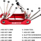YBEKI Bike Tyre Repair Tool Kit - Bicycle Tool kit with 210 Psi Mini Pump 10-in-1 Multi-Tool with Chain Breaker, Tyre Levers &Tire Patch, Bone Wrench, 1 Portable Bag