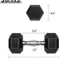 RitFit 5-650 LBS PVC Encased Hex Dumbbell Sets with Optional Rack for Home Gym, Hand weight with Chrome Handle for Strength Training, Workouts