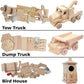 Kraftic Woodworking Building Kit for Kids and Adults, with 3 Educational DIY Carpentry Construction Wood Model Kit Toy Projects for Boys and Girls - Tow Truck, Birdhouse and Dump Truck