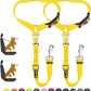 SlowTon Dog Seat Belt for Car, 2 Pack Dog Car Harness Seatbelt Adjustable with Elastic Bungee Buffer, 2 in 1 Pet Car Leash Headrest Restraint Dog Reflective Safety Tether (Yellow, Headrest+Clip)