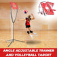 Volleyball Setter Training Net，Height & Angle Adjustable Volleyball Training Net with Metal Frame，Tripod Base for Indoor and Outdoor，Volleyball Training Equipment for Setting,Serving,Spiking