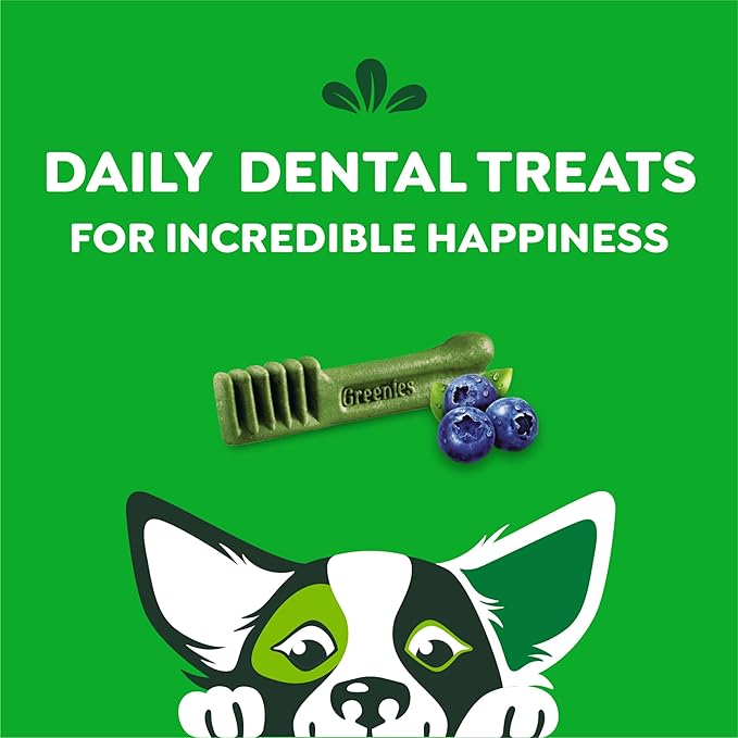 Greenies Petite Dental Dog Treats, Blueberry Flavor, 12 oz. Pack (20 Treats)
