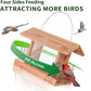 Solution4Patio US Cedar Hopper Bird Feeder for Outdoors Hanging, Handcrafted Wood Double Suet Cage & Clear View Windows, Squirrel-Proof Wild Bird Feeder for Cardinals, Finches, Chickadees