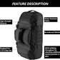 55L Large Duffle Bag, 3-in-1 Tactical Backpack MOLLE Pack for Sports, Gym, Outdoor, Black