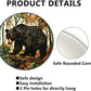 Lygond Metal Sign Tin Sign Circular Stained Glass American Black Bear Funny Outdoor Decor for Gift 12×12 Inches