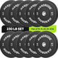 Bumper Plates 2 - Inch Olympic Weight Plate Set for Barbell, 10-55 lb Rubber Weights Sets for Home Gym, Strength Training Plate, Weight Lifting, Black