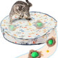 Rocfish Interactive Cat Toys Ball - Automatic Fast Rolling Ball in Play Mat, Hide and Seek Mouse Catching Game, Low-Noise Cat Enrichment Toys in Pouch for Indoor Bored Cats (Green Toy & Round Mat)