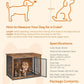 Feandrea Dog Crate Furniture, 38 Inches Dog Kennel for Dogs up to 70 lb, with Removable Tray, Heavy-Duty Dog Cage End Table, Double Doors Dog House, Rustic Brown UPFC013X01