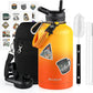 64 oz Insulated Water Bottle with Straw (Cold for 48 Hrs), Half Gallon Stainless Steel Triple Wall Vacuum Sports Water Jug, Leakproof Hydro Cup Flask with Straw Spout Lids & DIY Stickers
