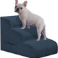 Dog Steps for Small Dogs, 3-Step Pet Ramp Stairs for High Beds and Sofa, Non-Slip Pet Stairs for Small Dogs and Cats, Removable and Easy to Clean Cover, Navy