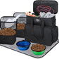 Dog Travel Bag Airline Approved–Pet Travel Tote with Collapsible Bowls,Food Containers & Feeding Mat–Multi-Pocket Organizer for Dogs & Cats, Durable & Water-Resistant for Hiking,Trips,Outdoors