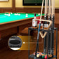 Billiards Pool Stick Holder - Pool Cue Rack Floor Stand & Ping Pong Paddle Holder Hardwood Pool Cue Holder for 12 Cues Sticks Pool Table Accessories Organizer (Black)