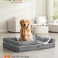 Feandrea Orthopedic Dog Bed, Large Dog Bed Waterproof, Removable Washable Cover Sofa with Non-Slip Bottom, Raised Edges, 36 x 28 x 8 Inches, Light Gray UPGW067G02
