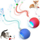 2 Packs Speed 2.0 Tail Interactive Cat Toys for Indoor Cats, Chirping & Motion Activate Cat Toy, Smart Kitten Rolling Ball Moving Ball Toys, Rechargeable Dog Cats Bal l for Enrichment Exercise