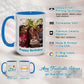 Ship Next Day Custom Mug Design Your Own Photo Text Personalized Picture Gifts for Women Men Customized Gift Idea Personalized Coffee Mugs 11oz Blue Handle