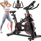 Exercise Bike, Wenoker Stationary Bike for Home, App Supported Indoor Bike with Silent Belt Drive, Heavy Flywheel, Multi-grips Handlebar and Upgraded Digital Display