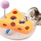 Interactive Cat Puzzle Toy for Indoor Cats & Kittens - Fun Track Balls & Spring Teaser in Stimulating Felt Puzzle Box (Yellow) - Mental Enrichment Game
