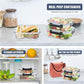 6 Pack Glass Meal Prep Containers, Food Storage Containers, Airtight Bento Boxes with Leak Proof Lids, Freezer to Microwave Safe