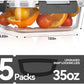 BAYZZ Glass Food Storage Containers, 5 Pack 35 Oz Glass Meal Prep Containers, Lunch Boxes with Airtight BPA-Free Lids, Microwave, Freezer and Dishwasher Safe