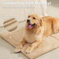 Made4Pets Dog Crate Pad Bed for Medium Large Dogs, Washable & Reversible, Anti-Slip Kennel Mat for Cozy Sleeping, Soft Fluffy Dog Bed for Indoor & Outdoor Use, 35"x23", Khaki