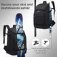 JIANYA Ski Boot Bag, 50L Waterproof Travel Backpack for Snowboard, Ski Helmet, Goggles, Gloves & Accessories, Gray