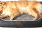Orthopedic Dog Beds for Medium Dogs, Durable Egg Crate Foam Sofa Dog Bed wit Washable Removable Cover,Waterproof Lining,Pet Bed for Large Dogs (Dark Grey-Velvet, 39.4" L x 31.5" W x 7.4" Th)