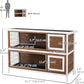 PawHut 54" 2-Story Large Rabbit Hutch Bunny Cage Wooden Pet House Small Animal Habitat with Lockable Doors, No Leak Tray and Waterproof Roof for Rabbits, Chickens, Ducks, Outdoor/Indoor Brown