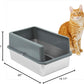 iPrimio - Stainless Steel Enclosed Litter Box for Cats - Easy to Clean - Includes High-Sided Litter Box, Scooper for Extra Scatter Protection - Medium Size for Big Cats - 20 x 14.2 x 6 in