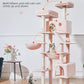 Taoqimiao Cat Tree 71-Inch, Cat Tower for Indoor Cats Large Adult, Multi-Level Large Cat Condo, 8 Sisal Scratching Posts, Metal Frame Cozy Hammock, Scratch Board, 2 Top Perches, Jelly Pink MS026LP
