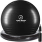 ProBody Pilates Yoga Ball Chair, Exercise Ball Chair with Base or Stand for Home Office Desk Sitting or Workout, 65cm Antiburst Balance & Stability Ball Seat, Large Gym Ball for Back, Abs