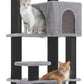Large Cat Tree with Reinforced Scratching Posts (φ3.1in) for Big Adult Cats 30 lbs, 57.8" Heavy Duty Cat Tower with Larger Hammock and Condo, Cat Furniture for Maine Coon, Plush,Black