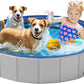 Dog Pool for Large Dogs, Foldable Plastic Pool for Dogs Slip-Resistant (XL - 63'' x 12'')