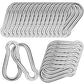 40 PCS 3'' Spring Snap Hook Carabiner, M8 5/16 Inch Galvanized Silver Steel Carabiner Clip, 500LBS Holding Capacity Quick Link Clip Keychain for Hammock Dog Leash & Camping Gym