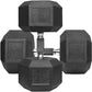 WF Athletic Supply Rubber Encased Hex Dumbbells with Rubber Grip Contoured Handle for Muscle Toning, Strength Building & Full Body Workout