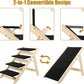 Foldable Dog Stairs/Ramp with 4 Steps - Durable Wooden Pet Stairs for Small, Medium, Large Dogs - Black (5098)