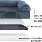 Furhaven Orthopedic Dog Bed for Large Dogs w/ Removable Bolsters & Washable Cover, For Dogs Up to 125 lbs - Sherpa & Chenille Sofa - Orion Blue, Jumbo Plus/XXL