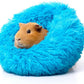 Paw Inspired Furr-O Burrowing Pet Bed with Zip-On Spandex and Fleece Bottoms for Guinea Pigs and Other Small Animals, Cozy Carrier, Hideout Enrichment Toy, Cage Accessories (Blue)