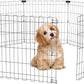Foldable Dog Playpen 24" Height 8 Panels Metal Exercise Pen No Door - Indoor/Outdoor Puppy Playpen for Small Dogs, Portable Pet Fence for Yard Garden Camping, Black