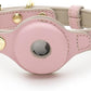 Cupertino Dog Collars, Harnesses & Leashes Made from Vegan Leather with Dog Tracker Device Holder Adjustable Dog Collar (Extra Small (Neck: 9x12), Pink)