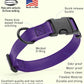 Dogline Biothane Waterproof Dog Collar with Quick Release Buckle Strong Coated Nylon Webbing with Odor- Proof for Easy Care Easy to Clean Fits Small Medium Large Dogs, Purple 3/4" W 12-19" L