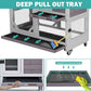 Rabbit Hutch Indoor for 2-4 Rabbits & Guinea Pigs，Bunny Cage with Slide-Out Plastic Trays，Wooden Small Animal Cage for Rabbits, Bunnies, and Guinea Pigs