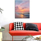 Beach Sunset Wall Art Ocean Coastal Scenery Wall Decor Seascape Picture Canvas Landscape Painting Print Framed Artwork Decorations for Living Room Office Bedroom Kitchen 16"x20"