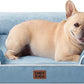 EHEYCIGA Orthopedic Dog Bed for Medium Dogs, Waterproof Memory Foam Medium Dog Beds with Sides, Non-Slip Bottom and Egg-Crate Foam Pet Couch Bed with Washable Removable Cover, Washed Blue