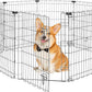 Foldable Dog Playpen 30" Height 8 Panels Metal Exercise Pen with Door - Indoor/Outdoor Puppy Playpen for Small Dogs, Portable Pet Fence for Yard Garden Camping, Black