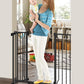34" Extra Tall Baby Gate for Stairs, Auto Close Stroller Friendly Dog Gate Indoor for Doorways, Pressure Mounted 29"-40" W Baby Gate, Easy Walk Through Gate for Children & Pets, Black