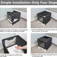 Foldable Cat Litter Box with Lid, Enclosed Potty, Large Top Entry Anti-Splashing Toilet, Easy to Clean Including Litter Scoop and 2-in-1 Cleaning Brush (Black)